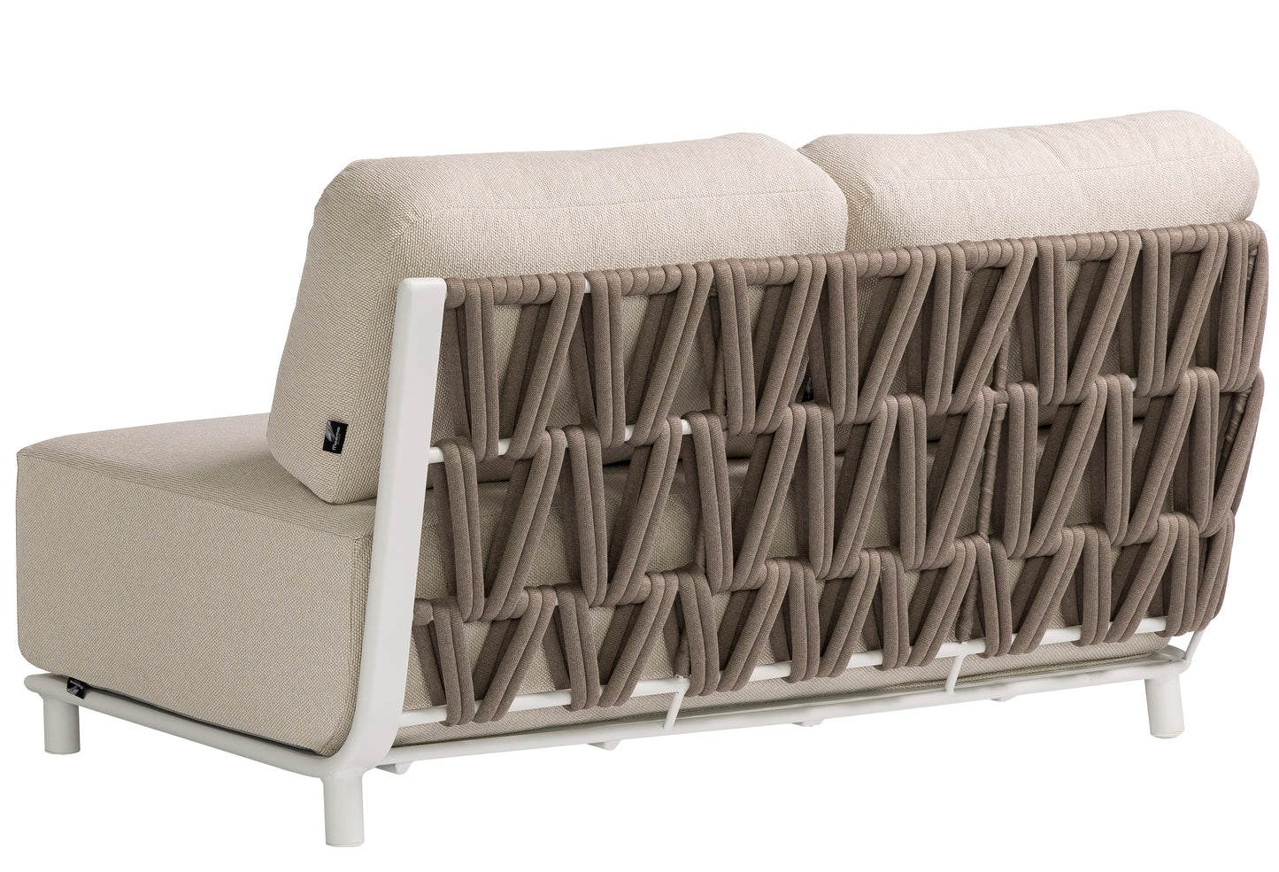 Módulo 2 plazas rinconera Carson brazo izquierdo aluminio blanco textil beige (VF)