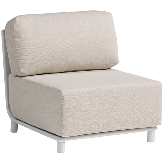 Módulo ampliación rinconera Carson aluminio blanco textil beige