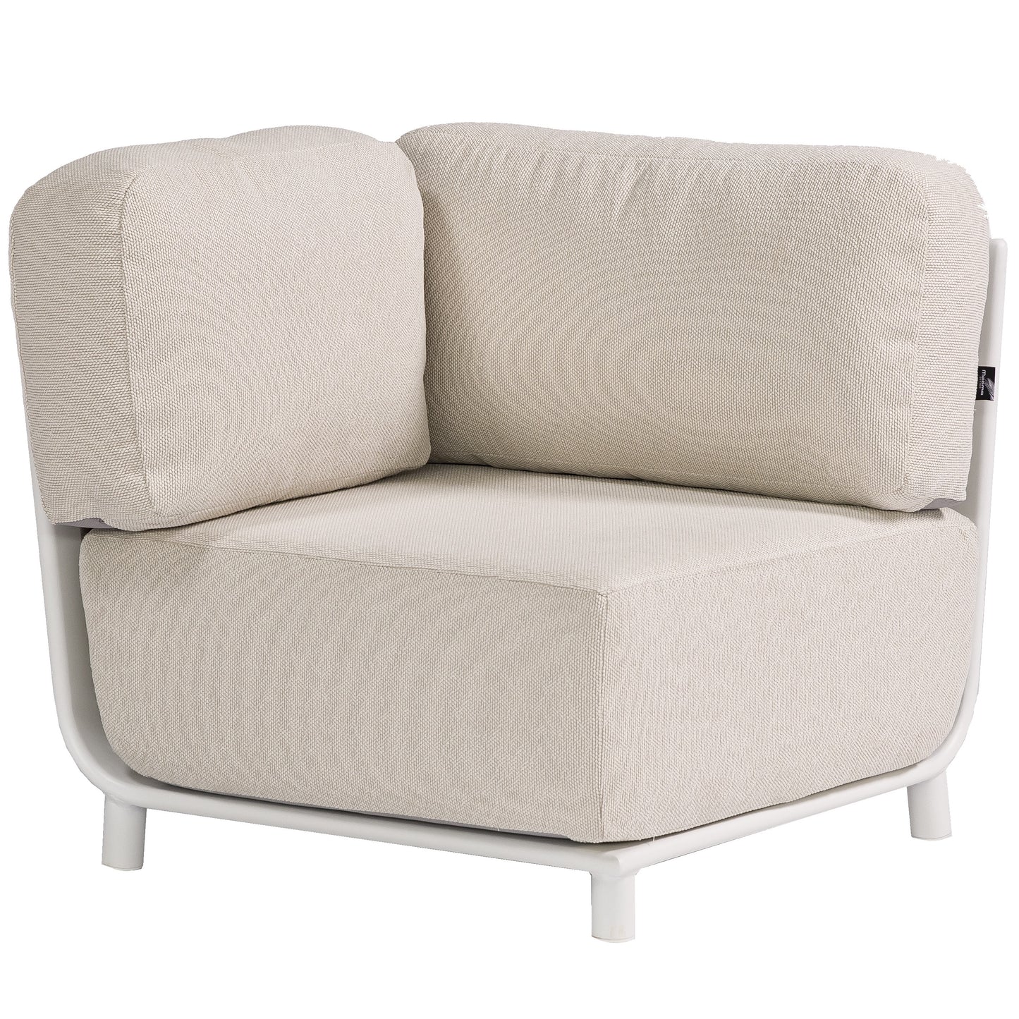 Módulo esquinero rinconera Carson aluminio blanco textil beige