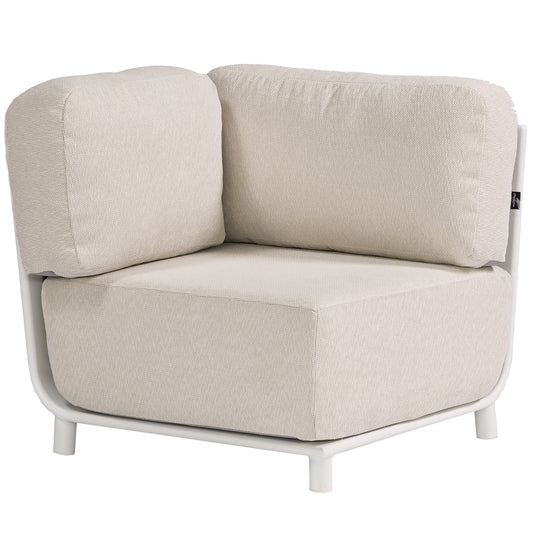 Módulo esquinero rinconera Carson aluminio blanco textil beige