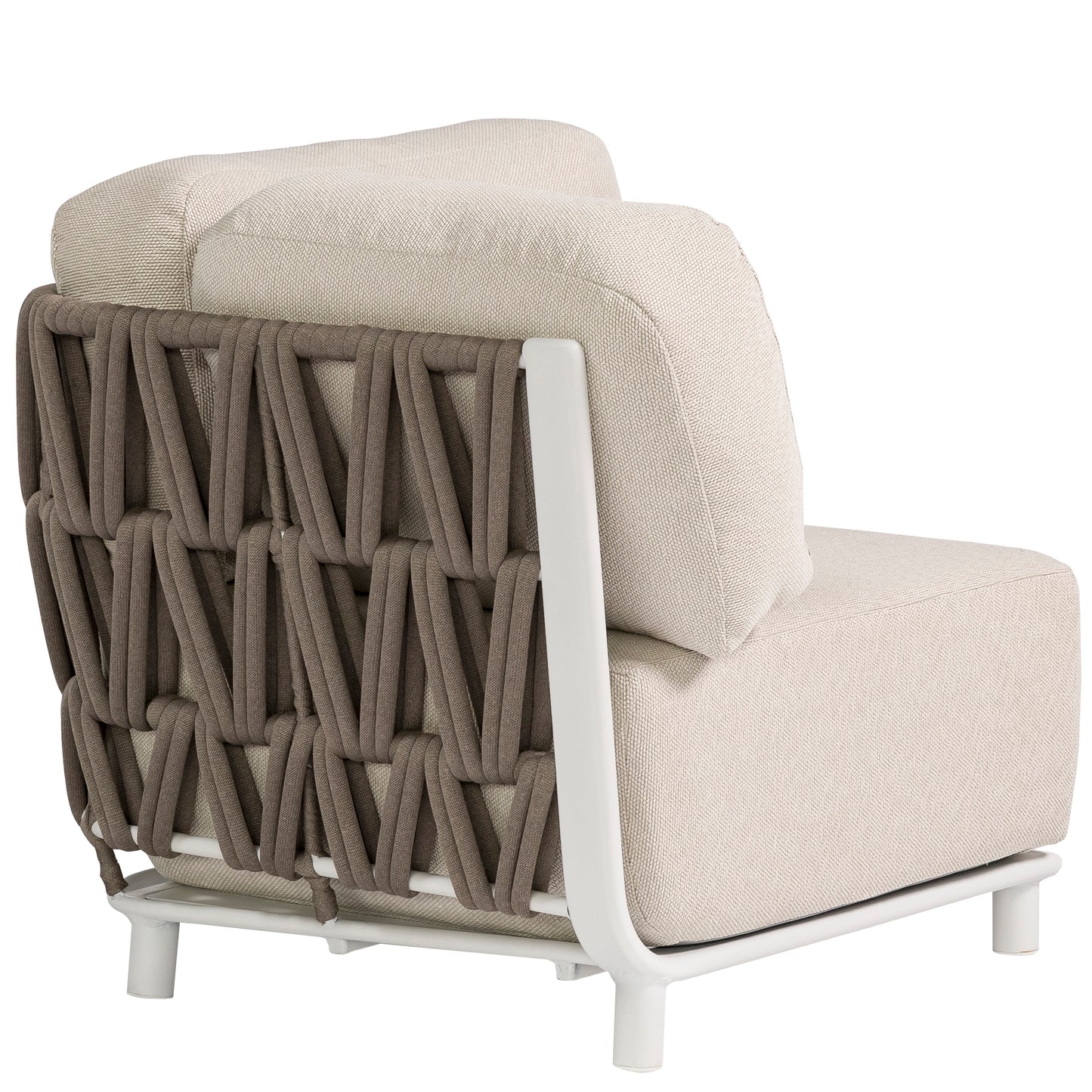 Módulo esquinero rinconera Carson aluminio blanco textil beige