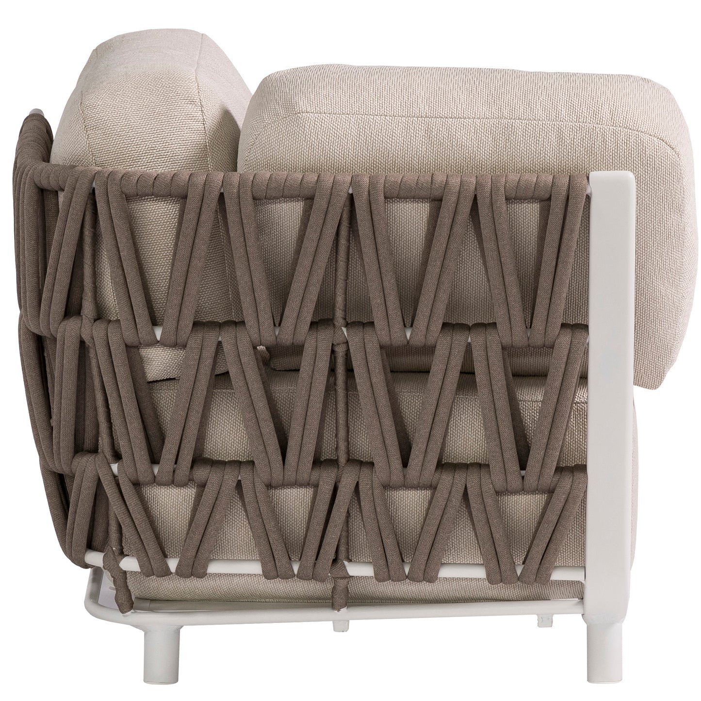 Módulo esquinero rinconera Carson aluminio blanco textil beige