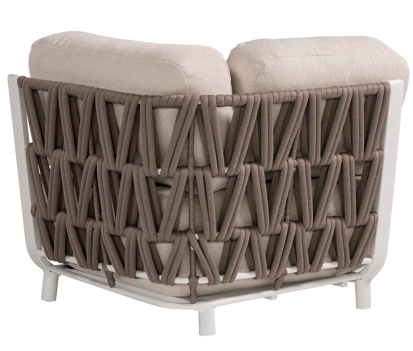 Módulo esquinero rinconera Carson aluminio blanco textil beige