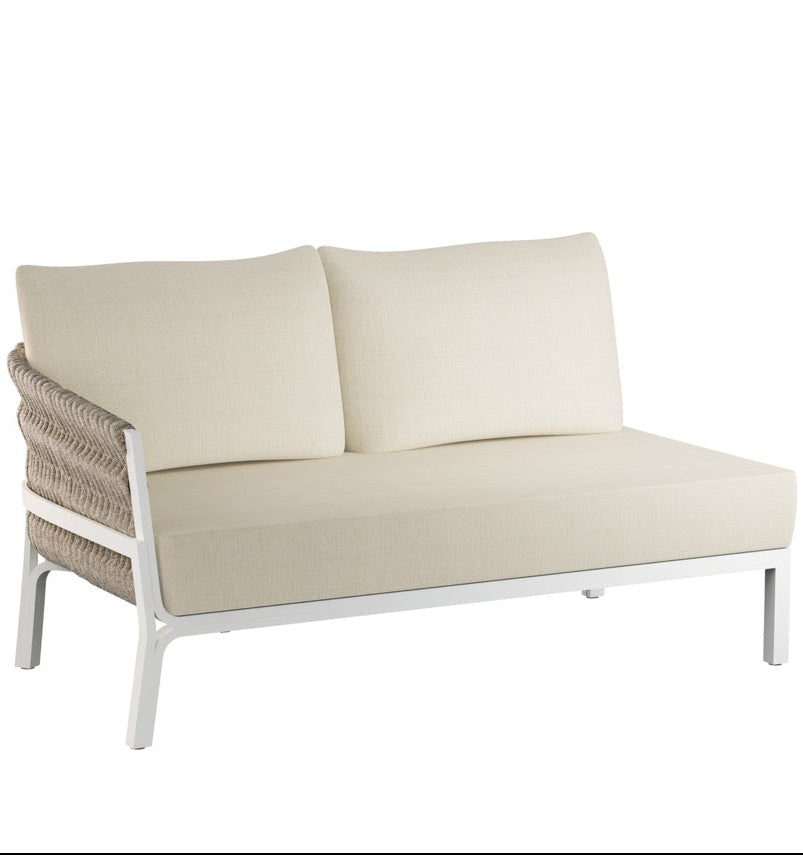 Módulo 2 plazas Anmore brazo izquierdo aluminio blanco textil greige (VF)