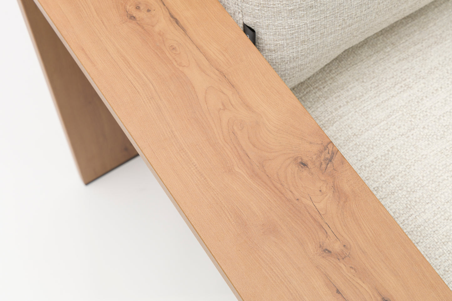 Sofá 3 plazas Java 240x85x75 cm aluminio efecto teca natural