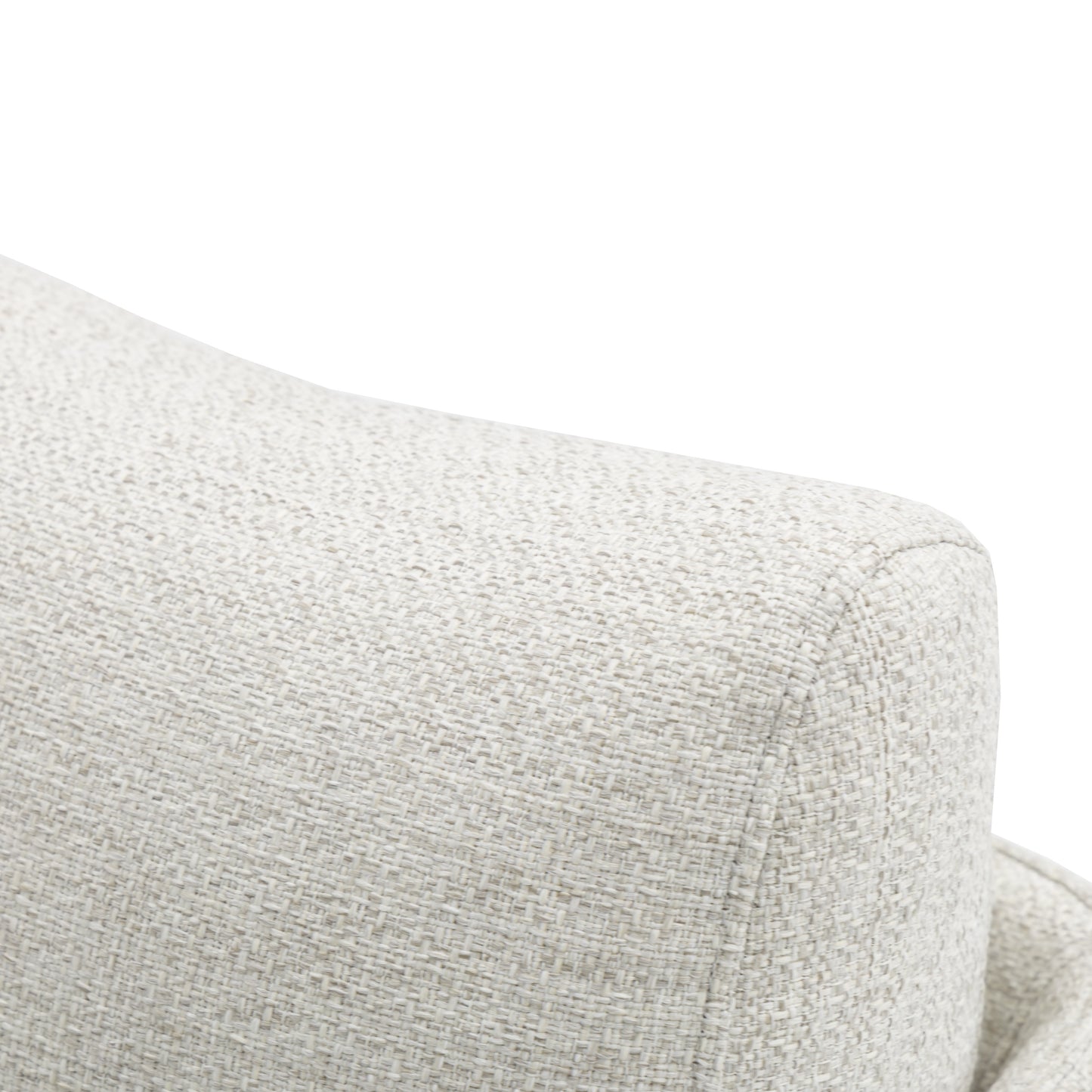 Sofá 1 plaza Corfu aluminio blanco y textil beige.