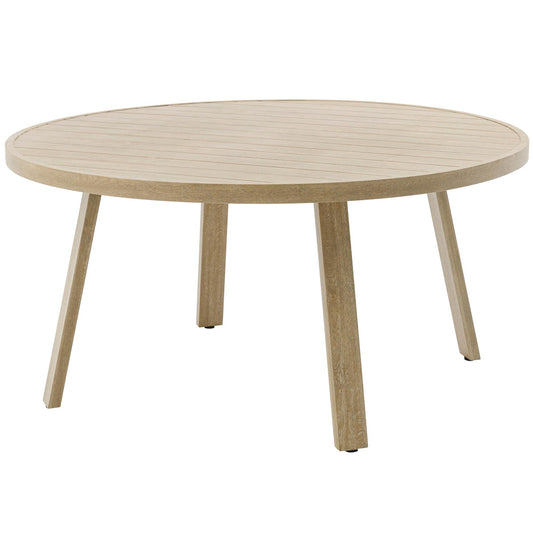 Mesa de comedor Harmony Ø 150 cm aluminio efecto madera
