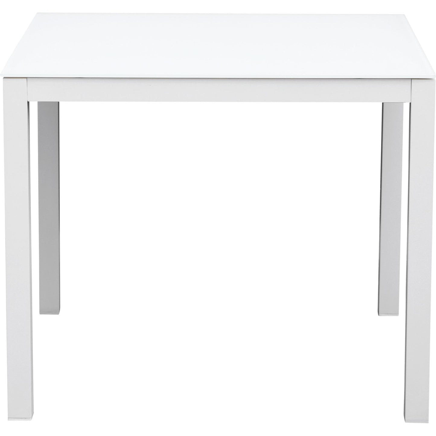Mesa de comedor Adin 90*90 cm aluminio y cristal blanco