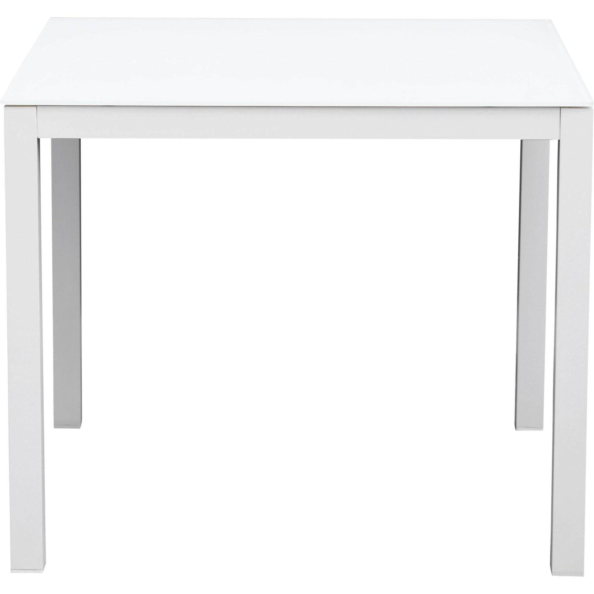 Mesa de comedor Adin 90*90 cm aluminio y cristal blanco