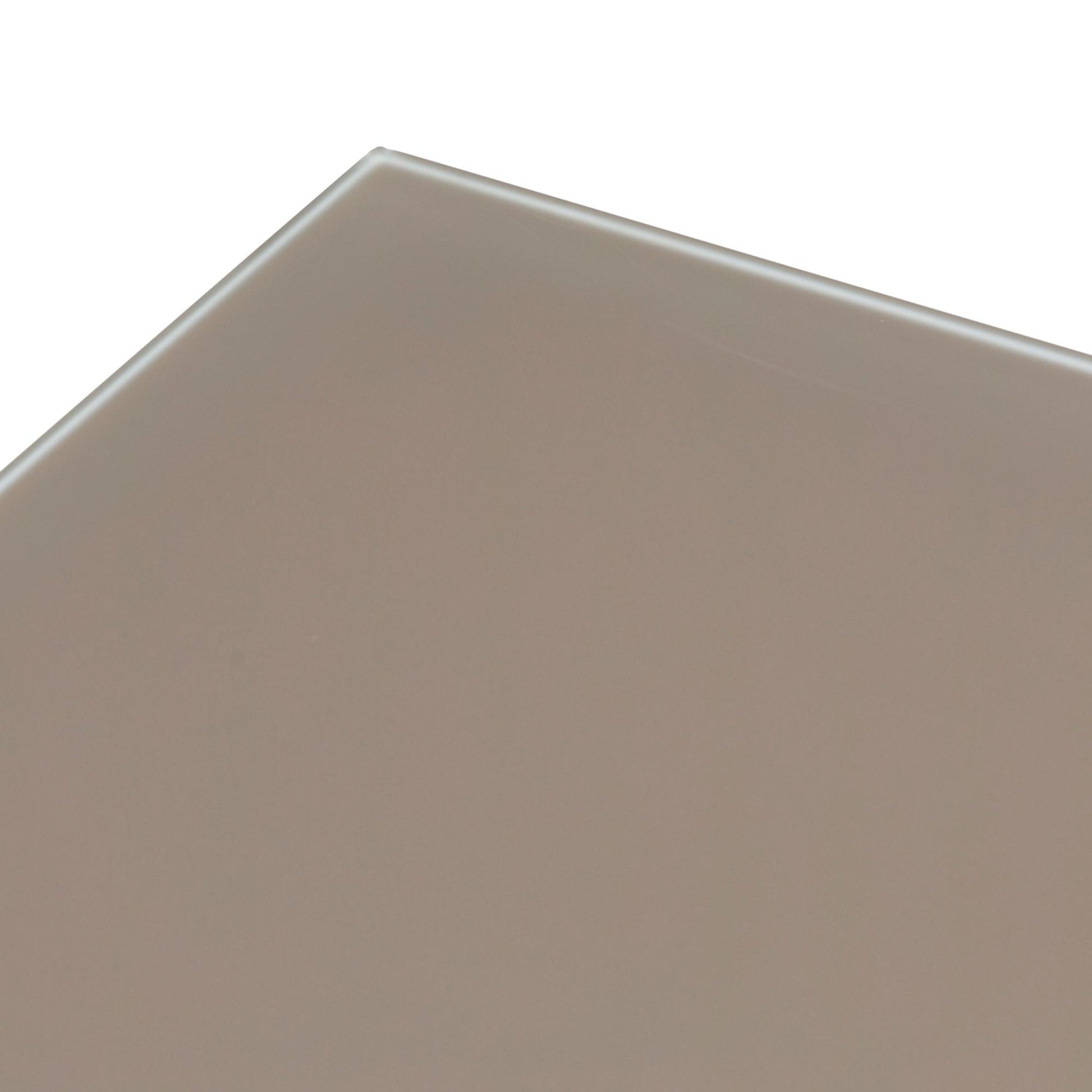 Mesa de comedor Adin 90*90 cm aluminio blanco y cristal taupe