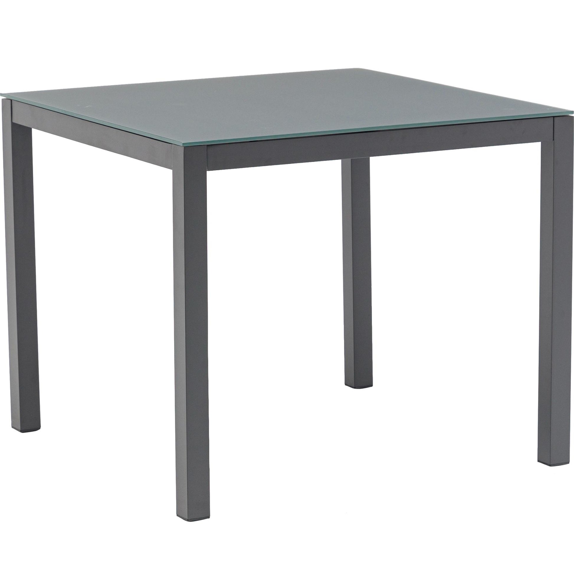 Mesa de comedor Adin 90*90 cm aluminio y cristal antracita
