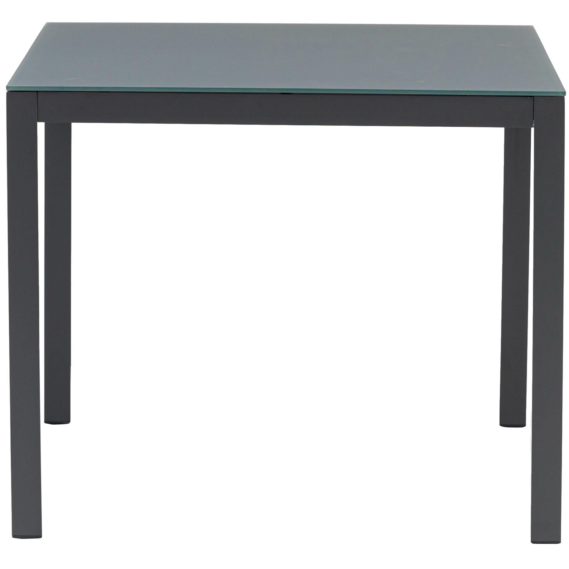 Mesa de comedor Adin 90*90 cm aluminio y cristal antracita