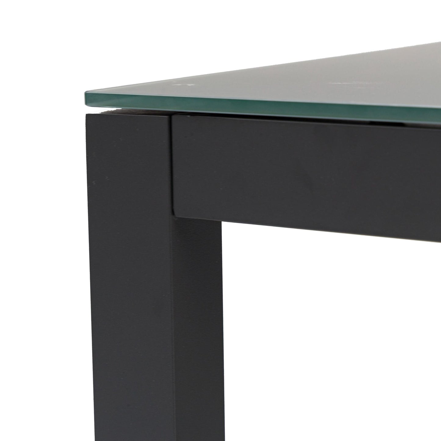 Mesa de comedor Adin 90*90 cm aluminio y cristal antracita