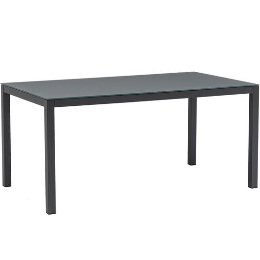 Mesa de comedor Adin 160*90 cm aluminio y cristal antracita