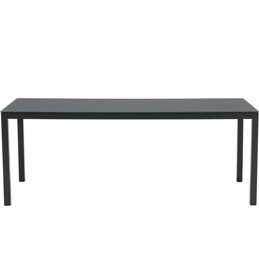 Mesa de comedor Adin 200*90 cm aluminio y  cristal antracita
