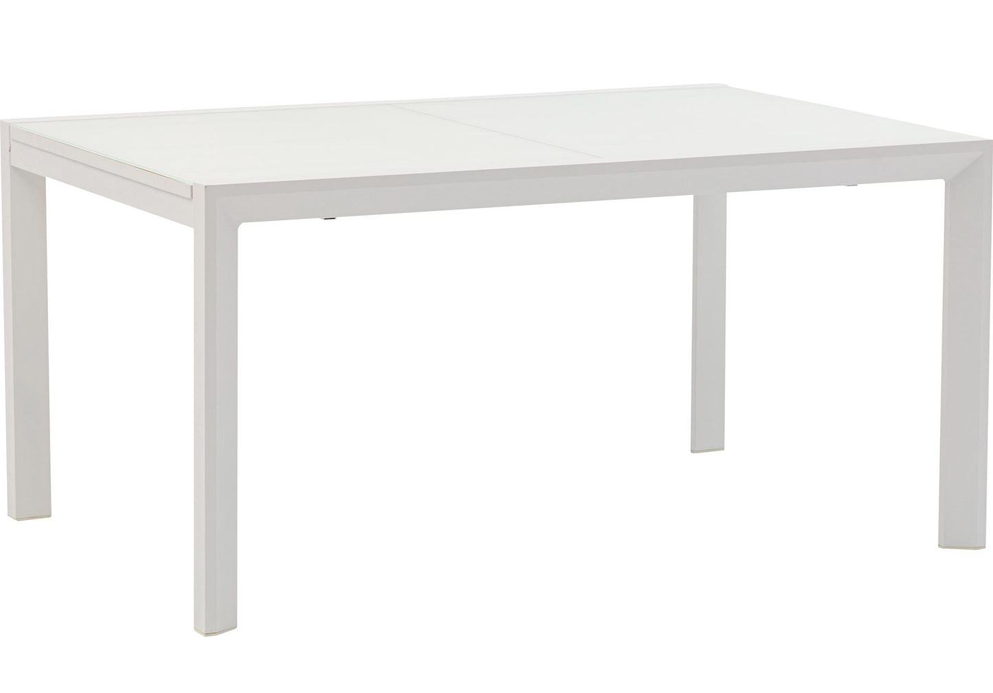 Mesa extensible ORICK 100*150/225 cm aluminio y cristal blanco