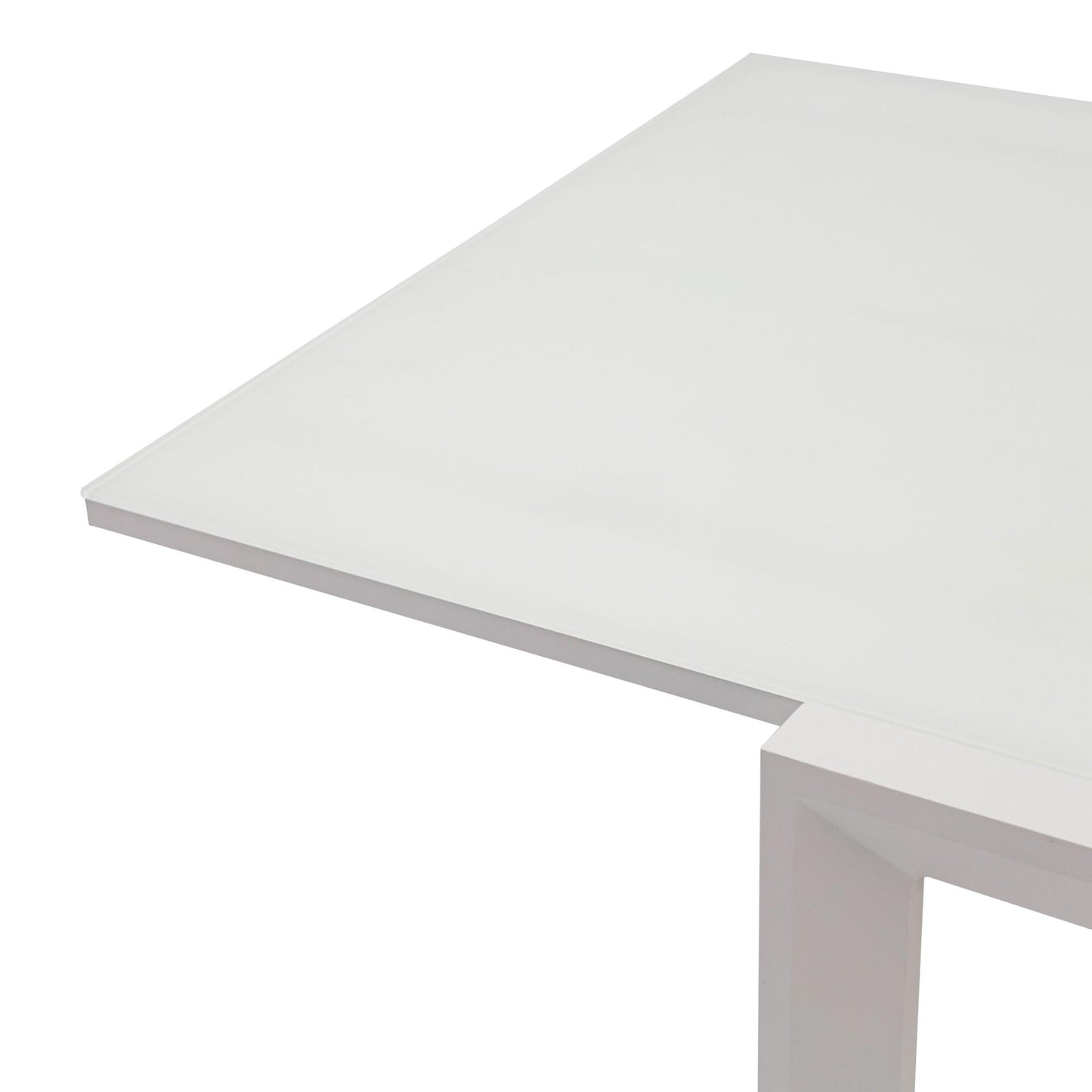 Mesa extensible ORICK 100*150/225 cm aluminio y cristal blanco