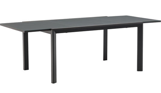 Mesa extensible ORICK 100*150/225 cm aluminio y cristal antracita