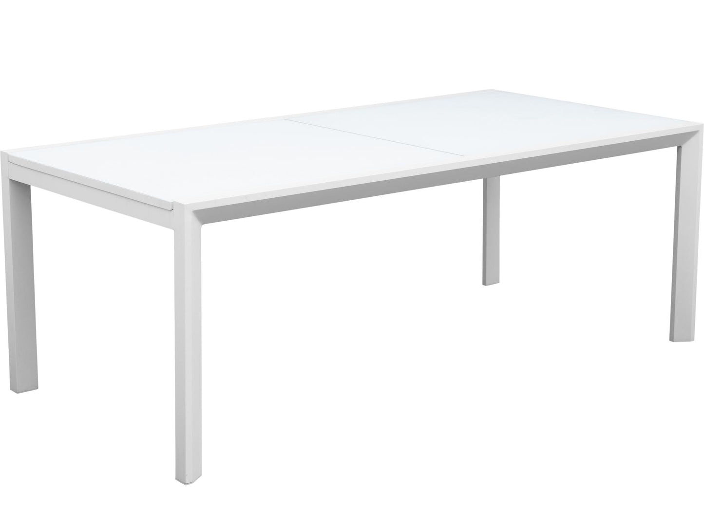 Mesa extensible ORICK 100*200/300 cm aluminio y cristal blanco