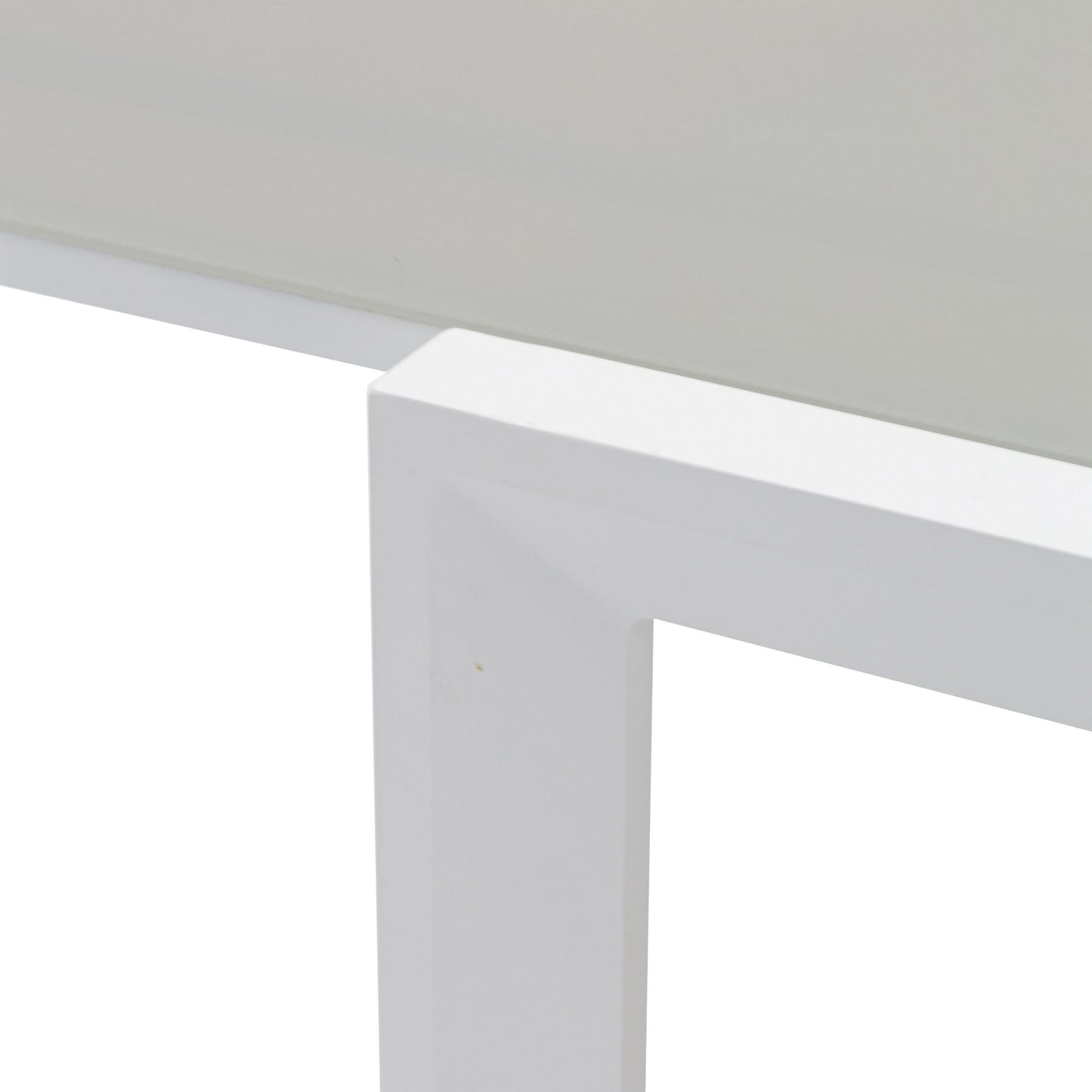 Mesa extensible ORICK 100*200/300 cm aluminio blanco y cristal gris claro