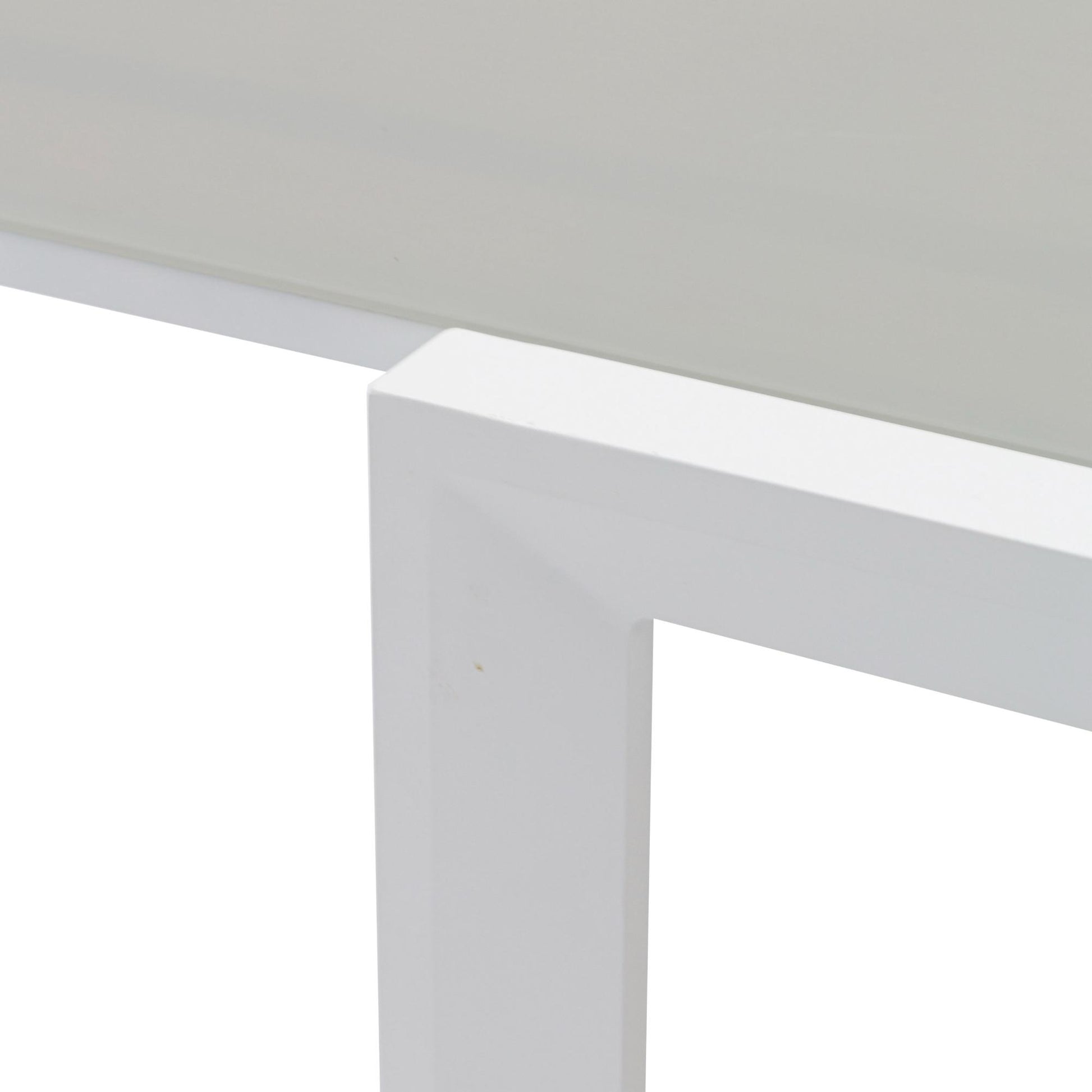 Mesa extensible ORICK 100*200/300 cm aluminio blanco y cristal gris claro