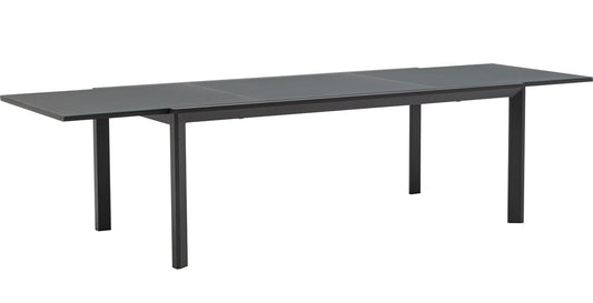 Mesa extensible ORICK 100*200/300 cm aluminio y cristal antracita