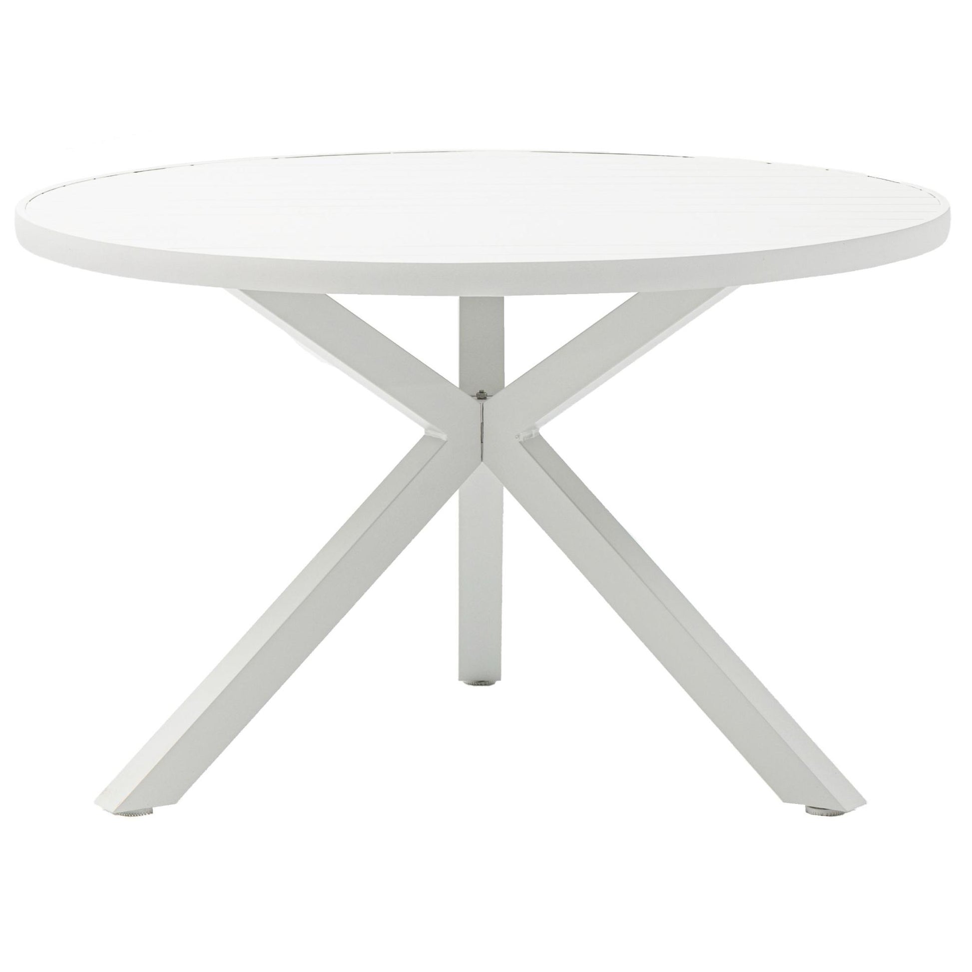 Mesa redonda Yowah aluminio blanco Ø 120 cm