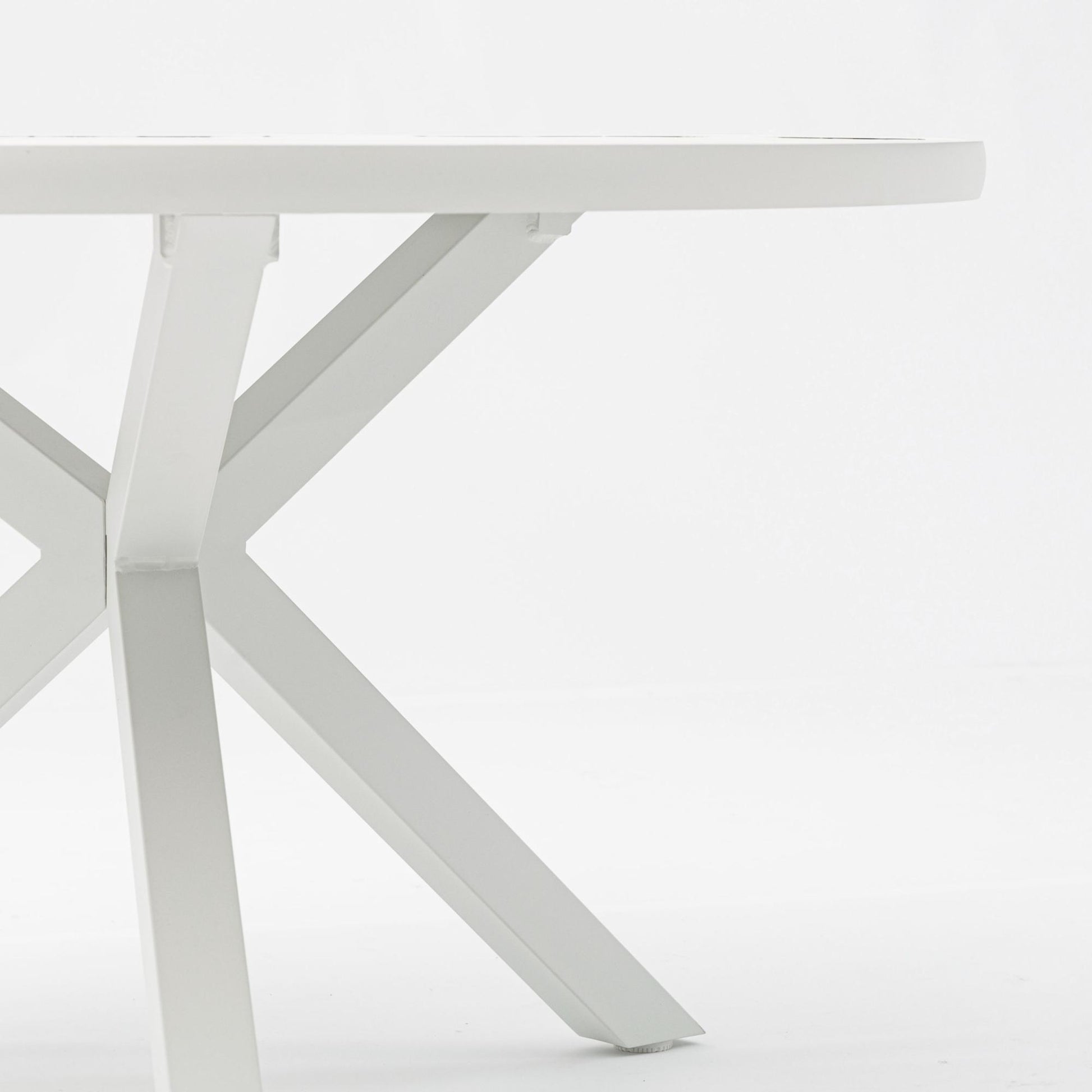 Mesa redonda Yowah aluminio blanco Ø 120 cm