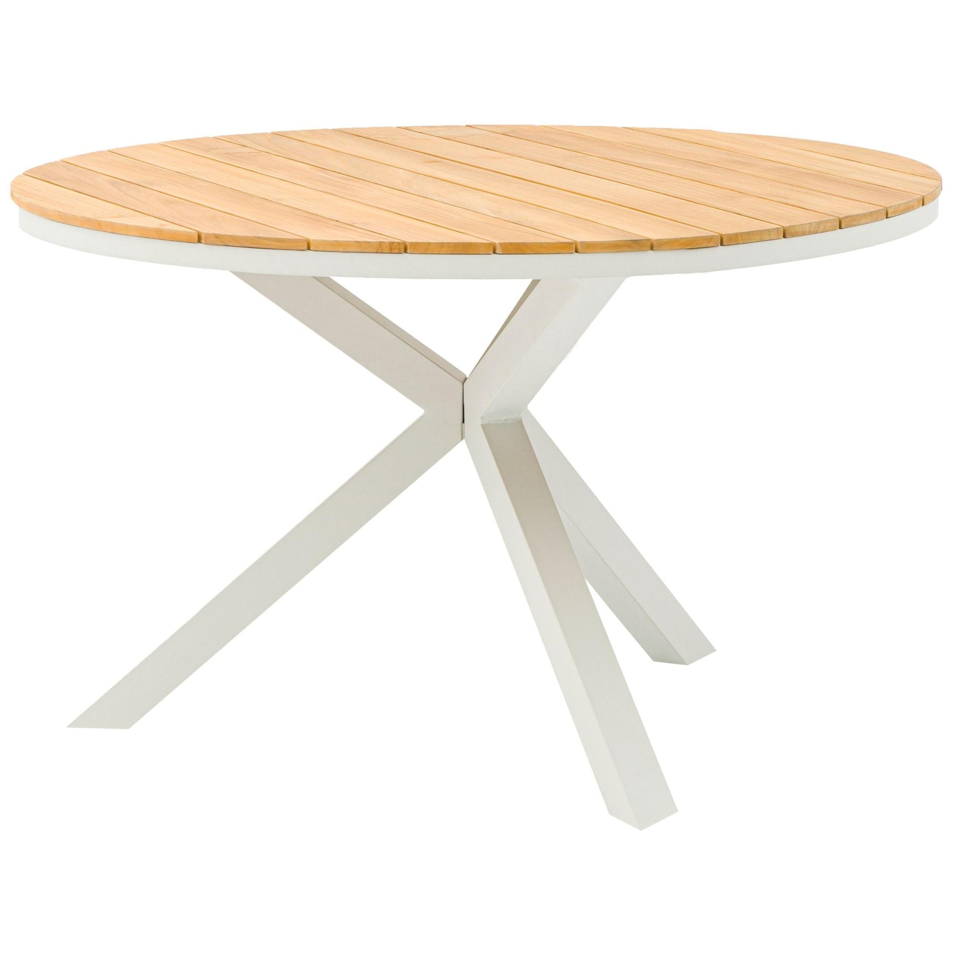 Mesa redonda Sidney aluminio blanco - teca Ø 120 cm