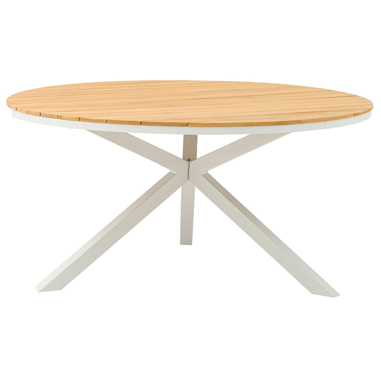 Mesa redonda Sidney aluminio blanco - teca Ø 150 cm