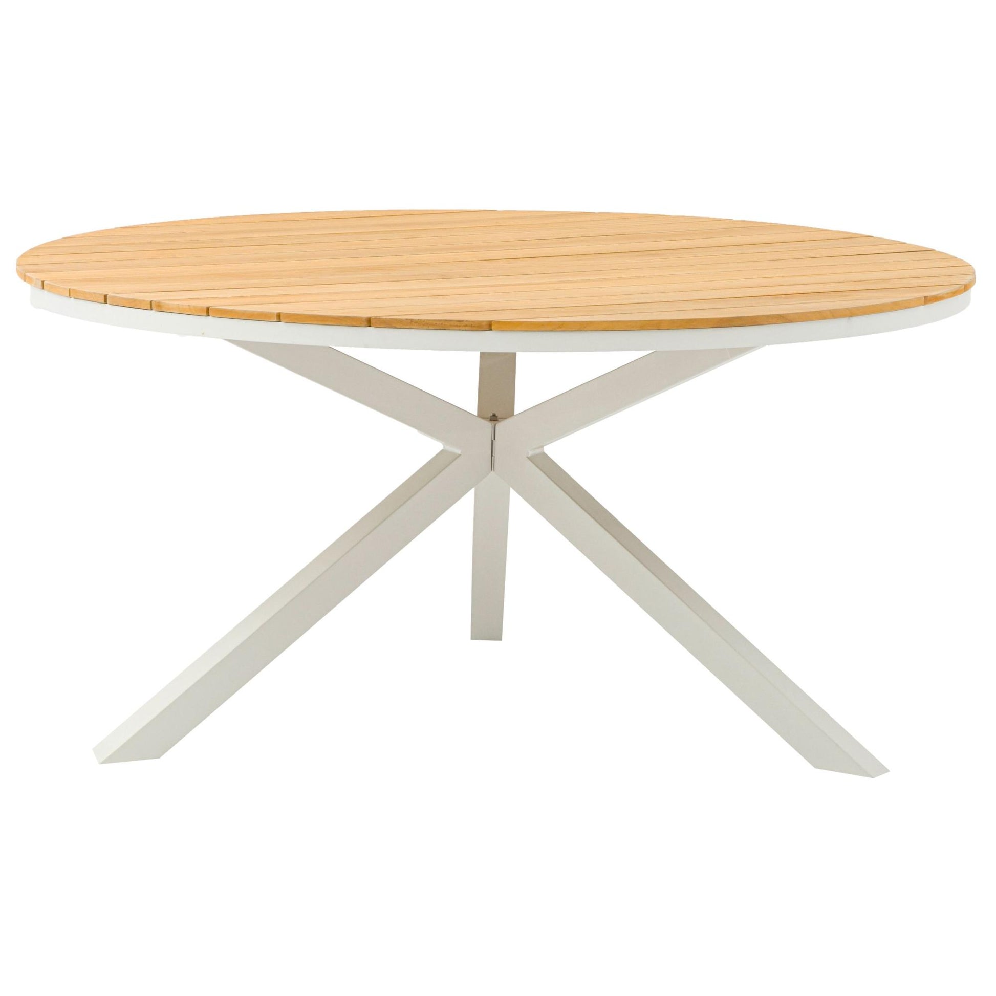 Mesa redonda Sidney aluminio blanco - teca Ø 150 cm