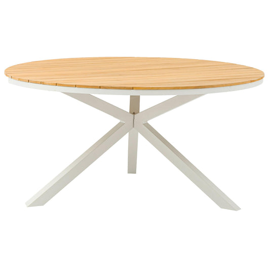 Mesa redonda Sidney aluminio blanco - teca Ø 150 cm