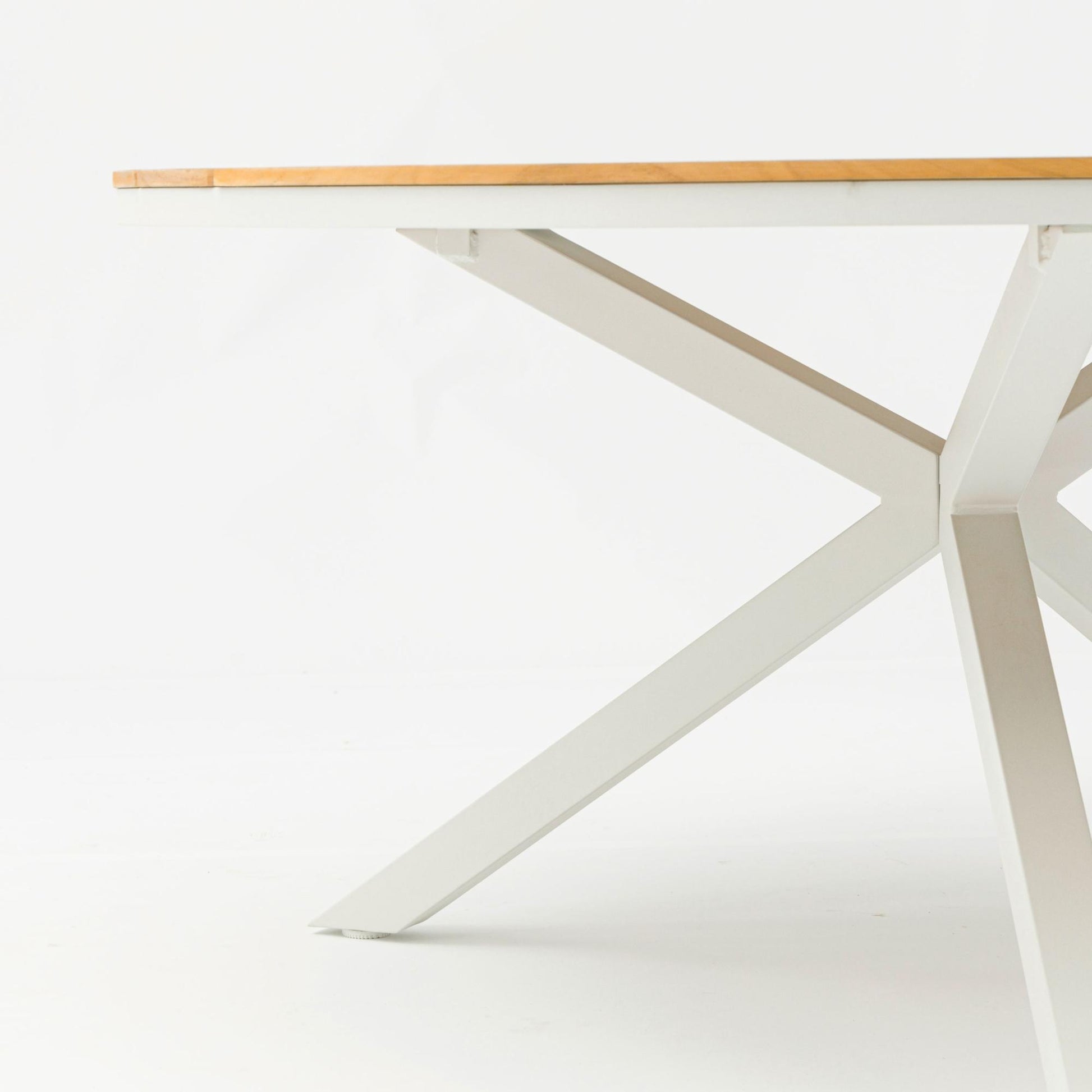 Mesa redonda Sidney aluminio blanco - teca Ø 150 cm