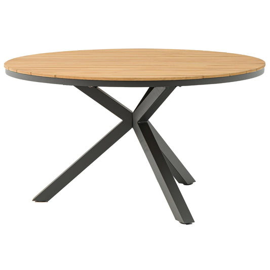 Mesa redonda Sidney aluminio antracita - teca Ø 150 cm