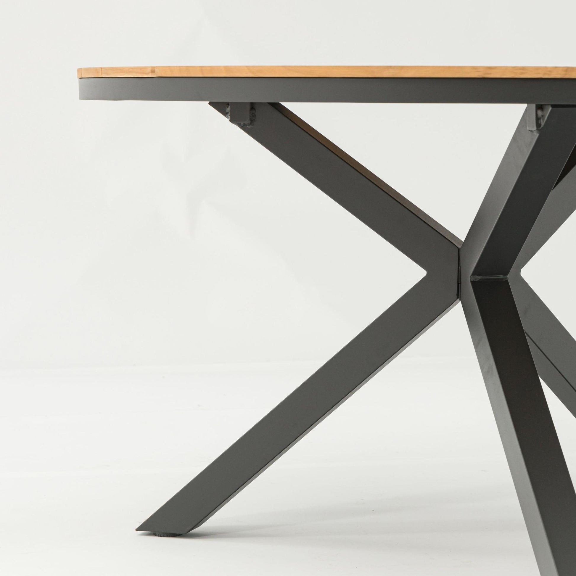 Mesa redonda Sidney aluminio antracita - teca Ø 120 cm