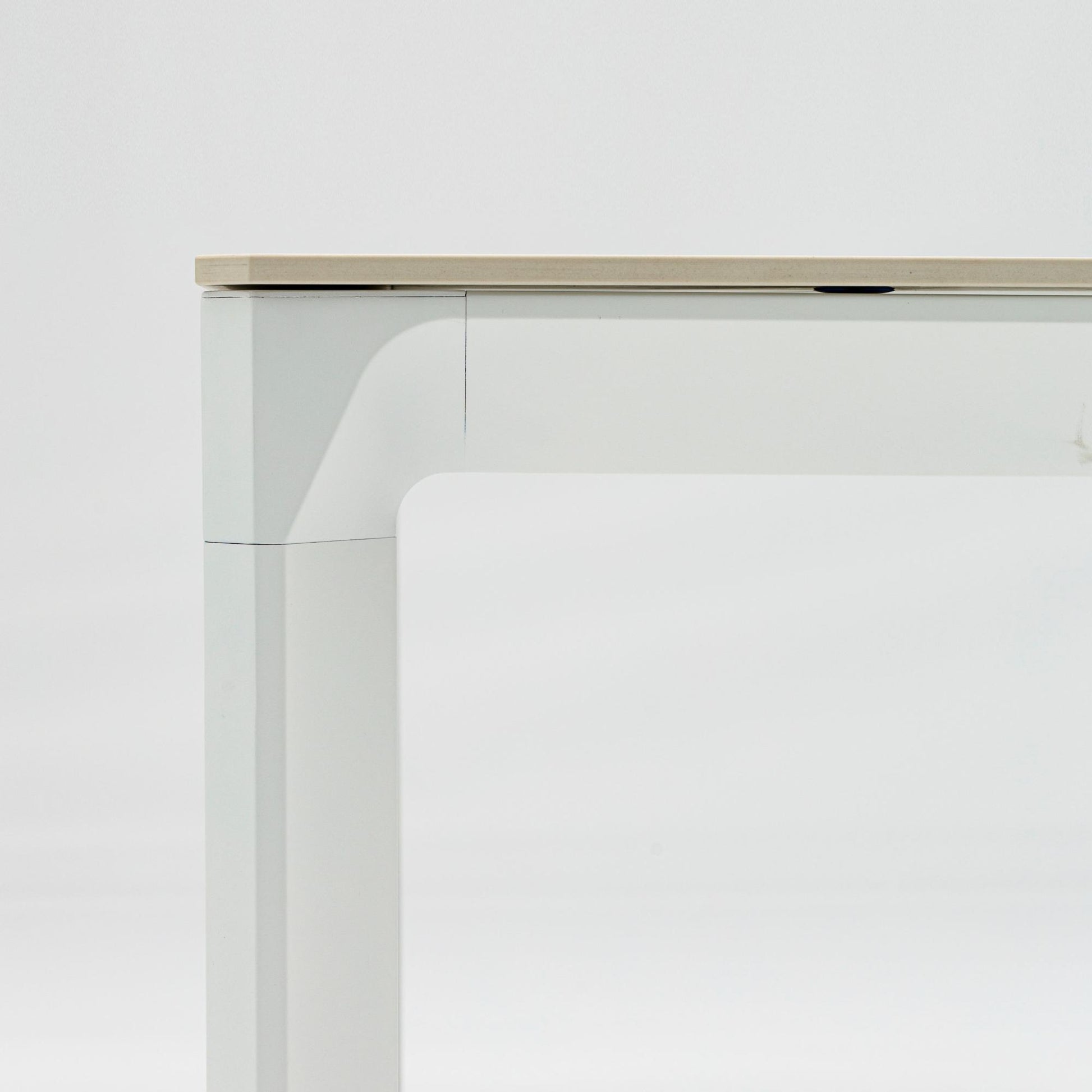 Mesa de comedor Boori 160x90 aluminio blanco top mesa porcelánico blanco