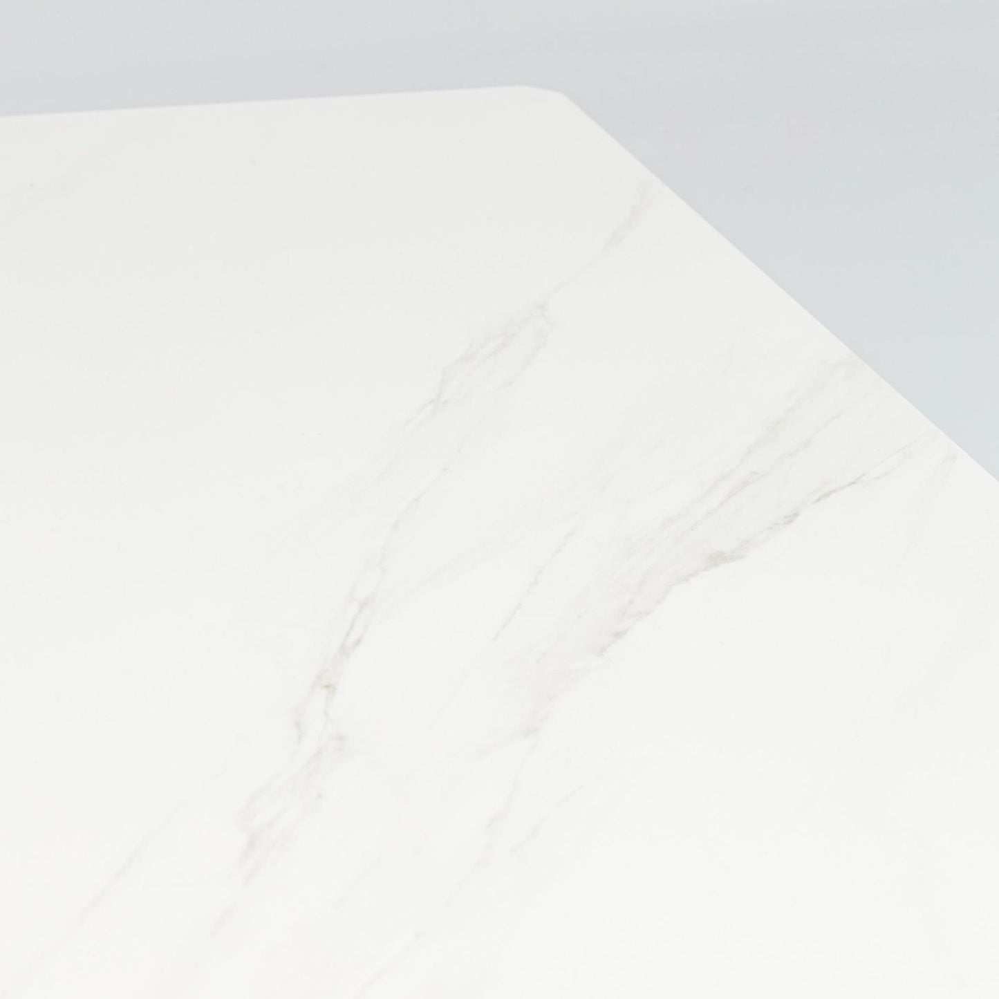 Mesa de comedor Boori 160x90 aluminio blanco top mesa porcelánico blanco