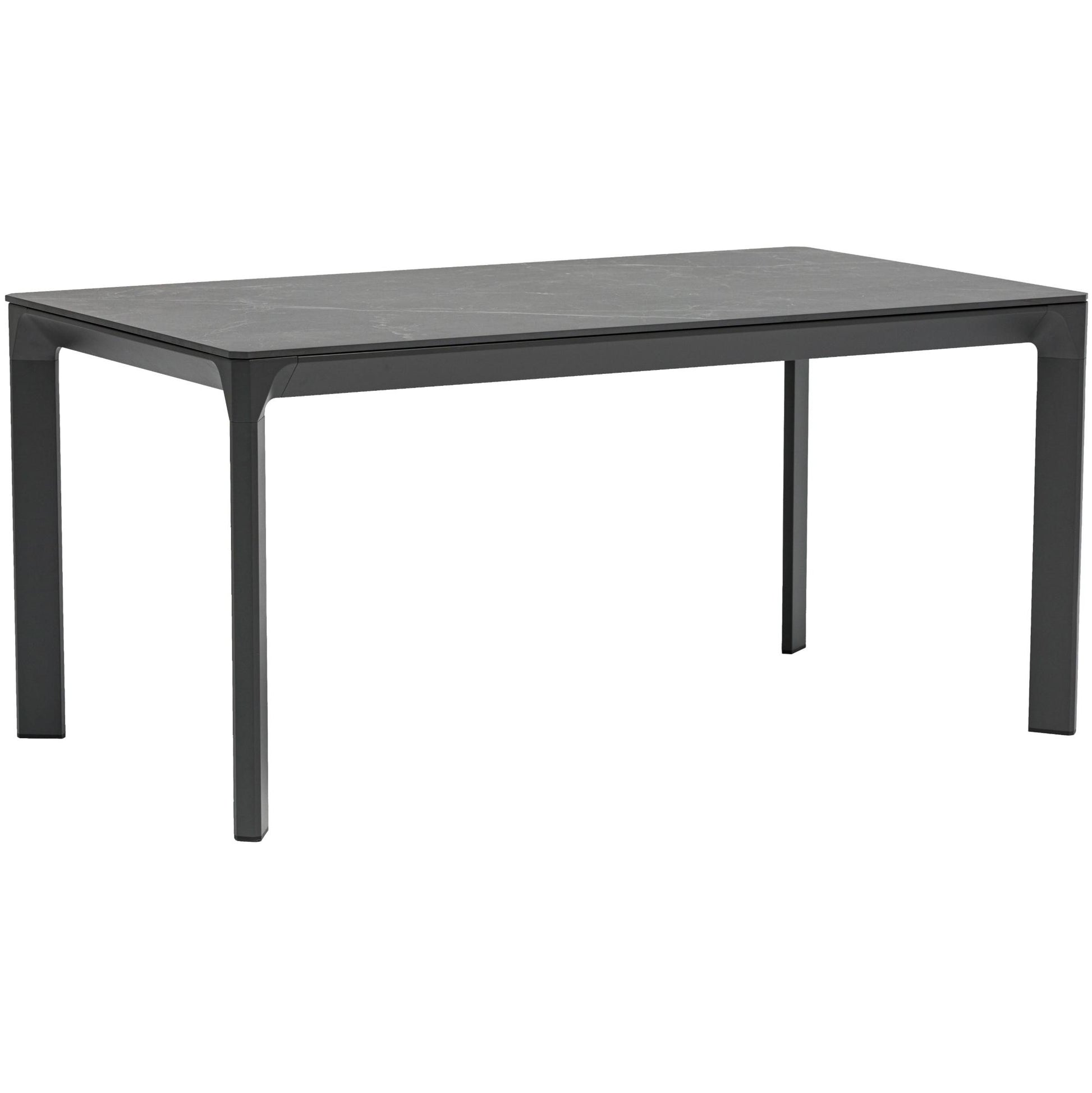 Mesa de comedor Boori 160x90 aluminio antracita top mesa porcelánico negro