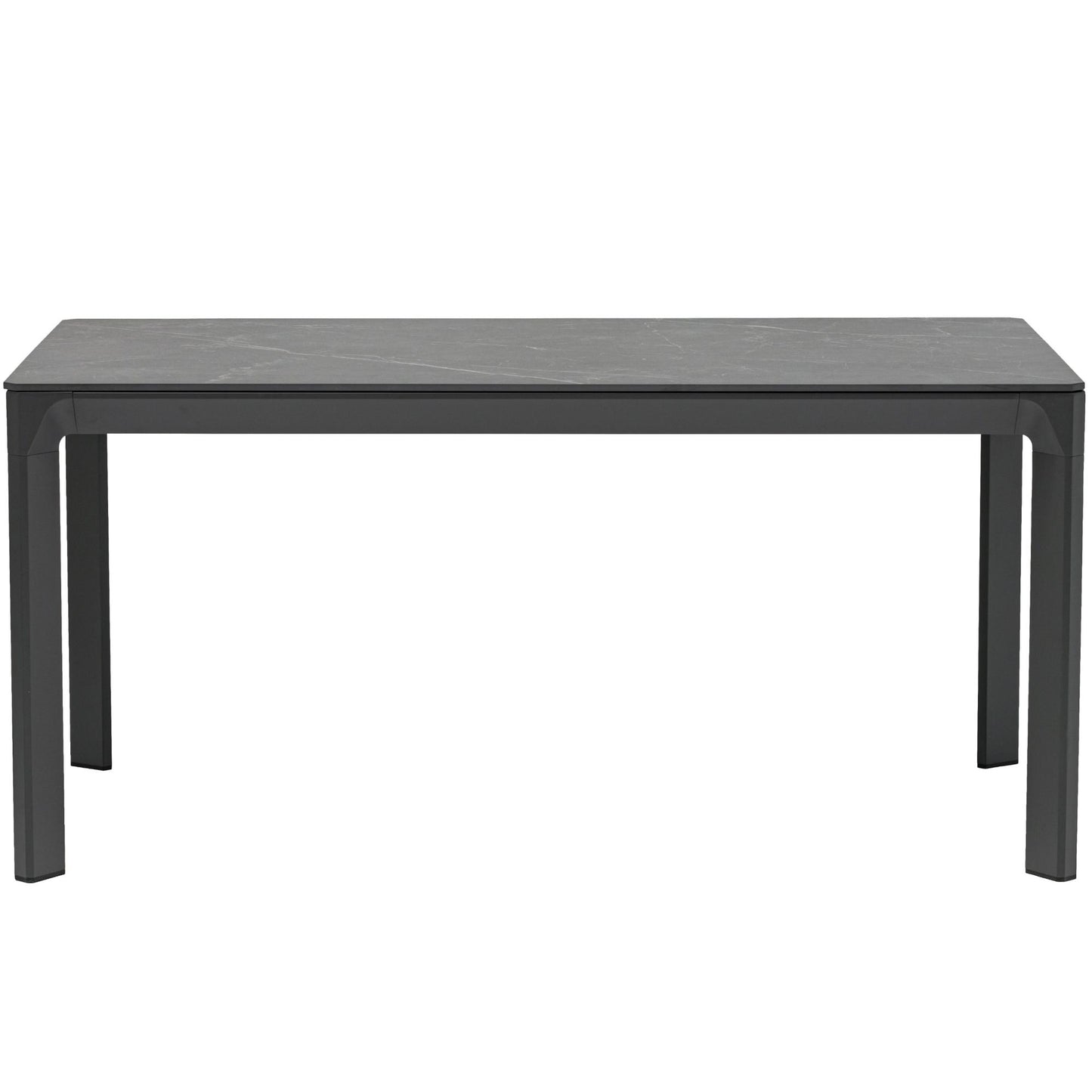 Mesa de comedor Boori 160x90 aluminio antracita top mesa porcelánico negro