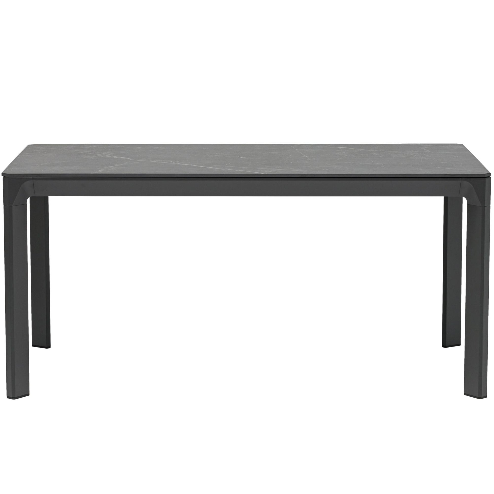 Mesa de comedor Boori 160x90 aluminio antracita top mesa porcelánico negro