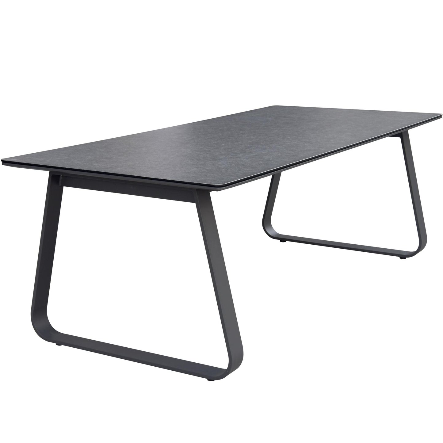 Mesa de comedor Babylon 220X100 cm aluminio antracita y cristal cerámico gris oscuro