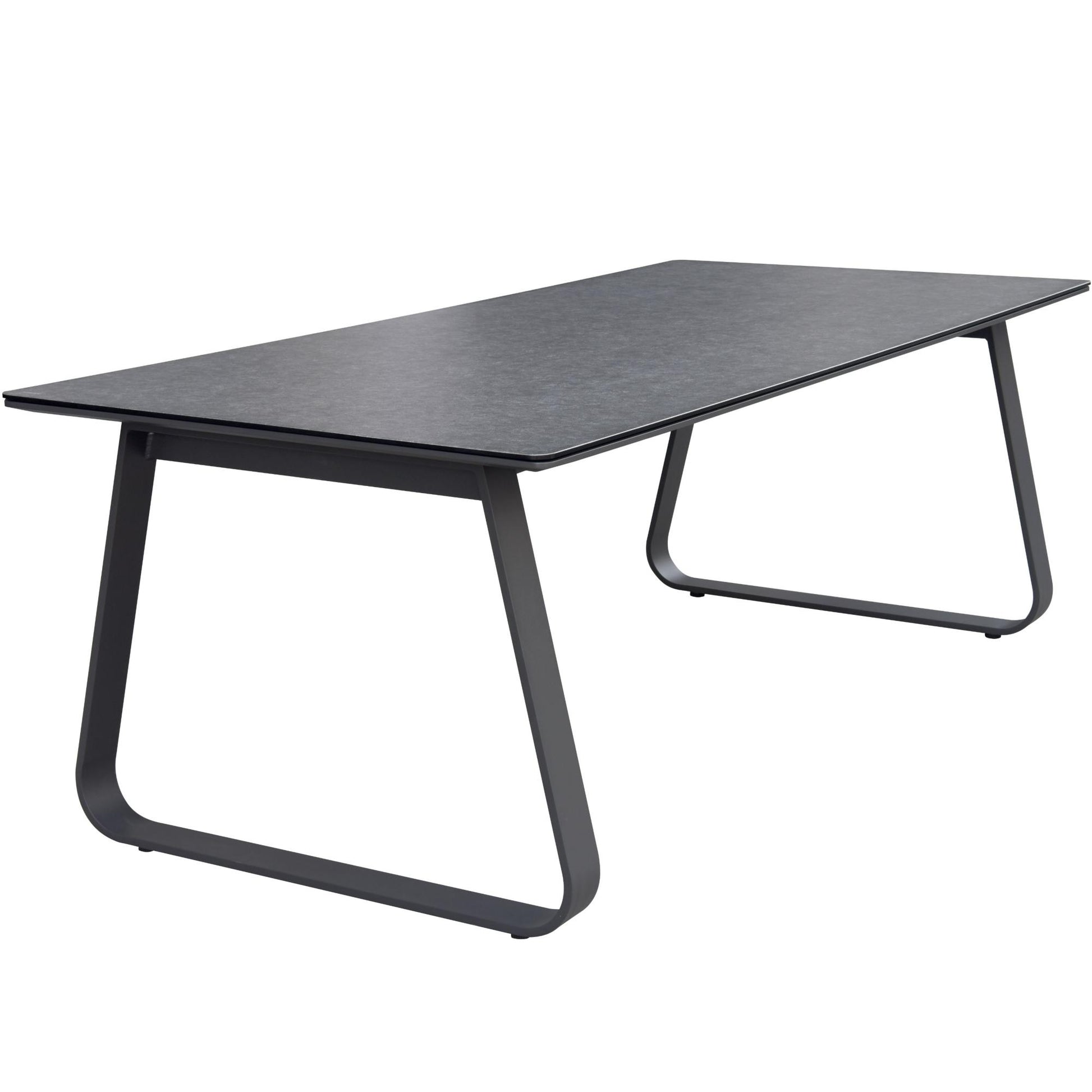 Mesa de comedor Babylon 220X100 cm aluminio antracita y cristal cerámico gris oscuro