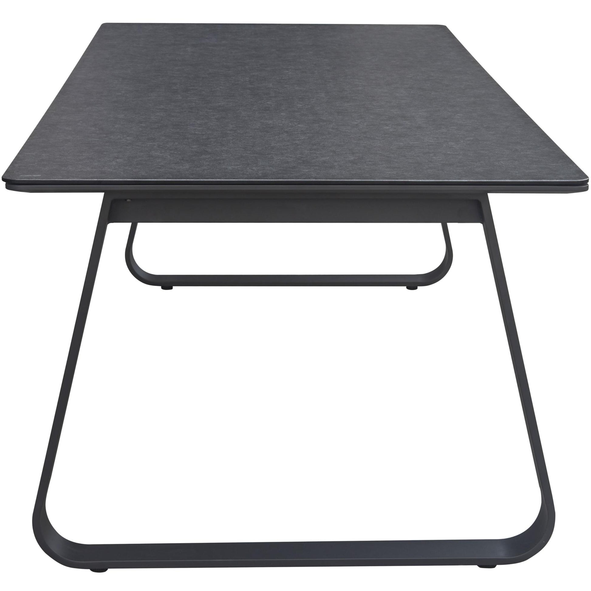 Mesa de comedor Babylon 220X100 cm aluminio antracita y cristal cerámico gris oscuro
