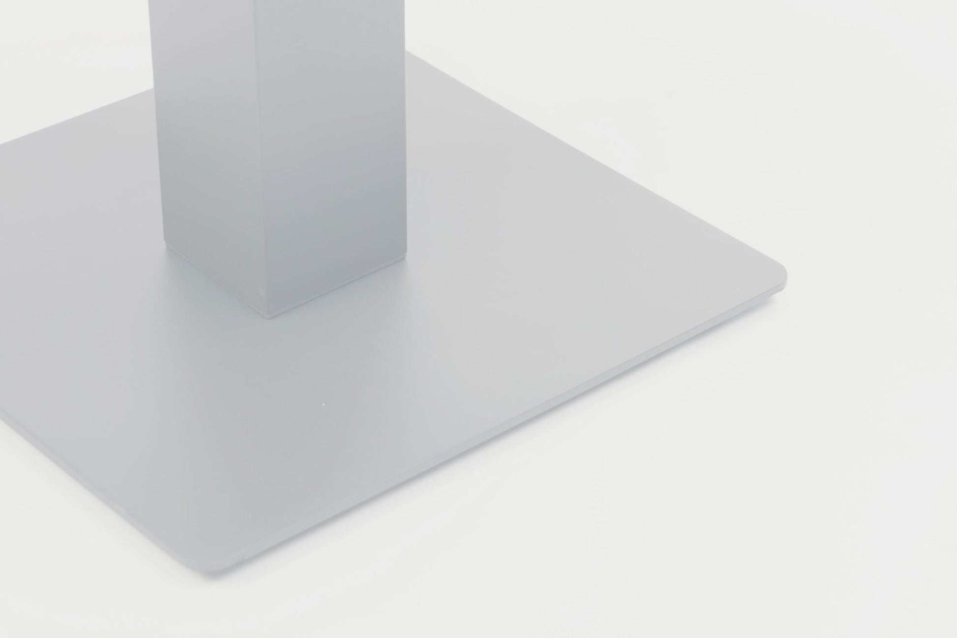 Mesa elevable Isabela 90x90x50/74  aluminio blanco con cristal cerámico gris claro