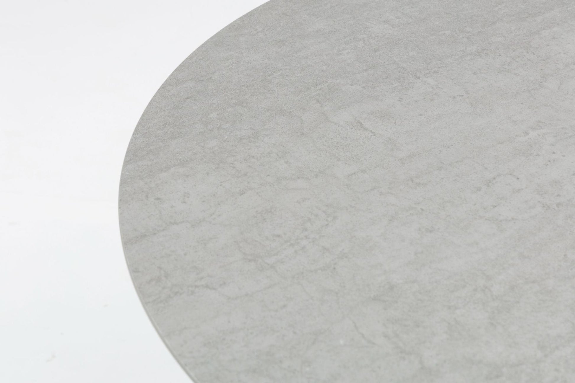 Mesa redonda Bais Ø 120x75 cm aluminio antracita y top mesa porcelánico gris medio