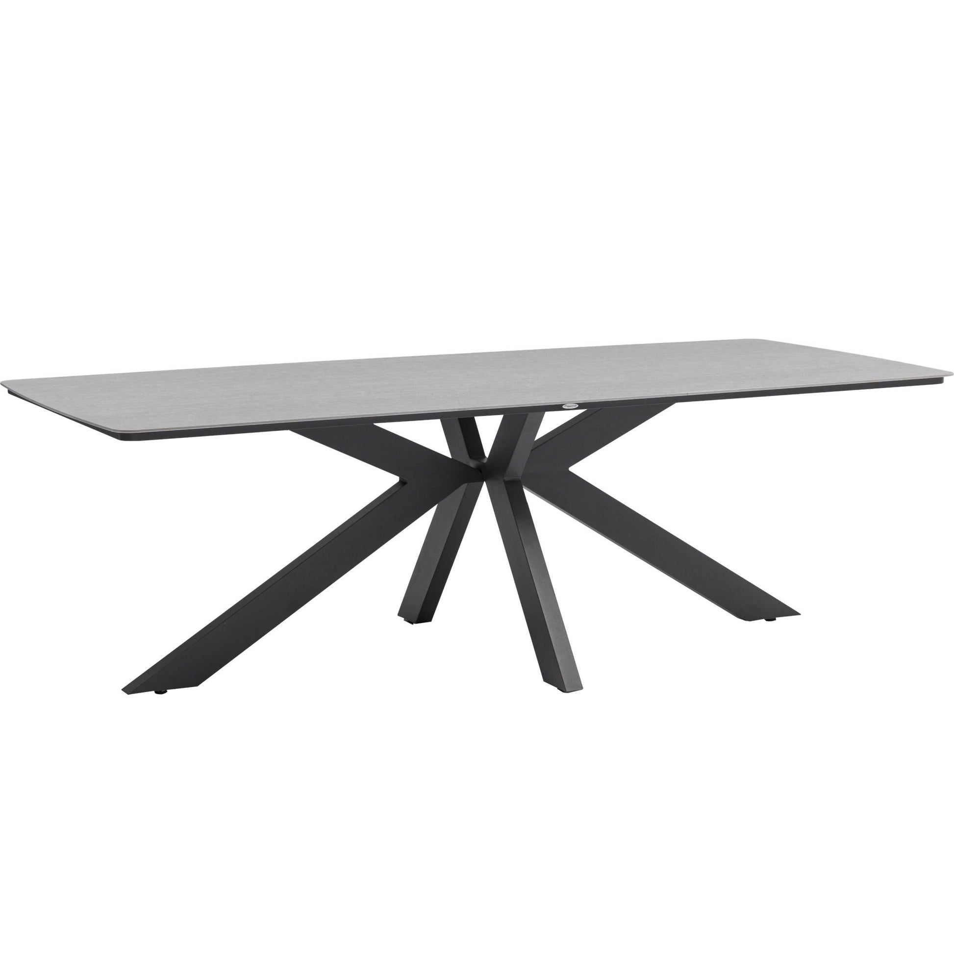 Mesa rectangular Bais 240x100 cm aluminio antracita y top cerámico gris medio