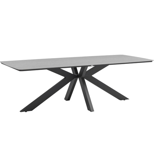 Mesa rectangular Bais 240x100 cm aluminio antracita y top cerámico gris medio