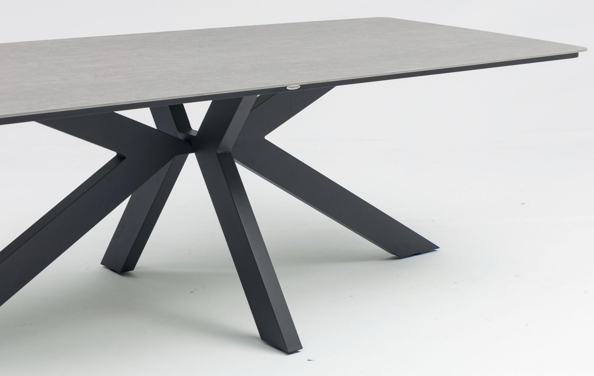 Mesa rectangular Bais 240x100 cm aluminio antracita y top cerámico gris medio