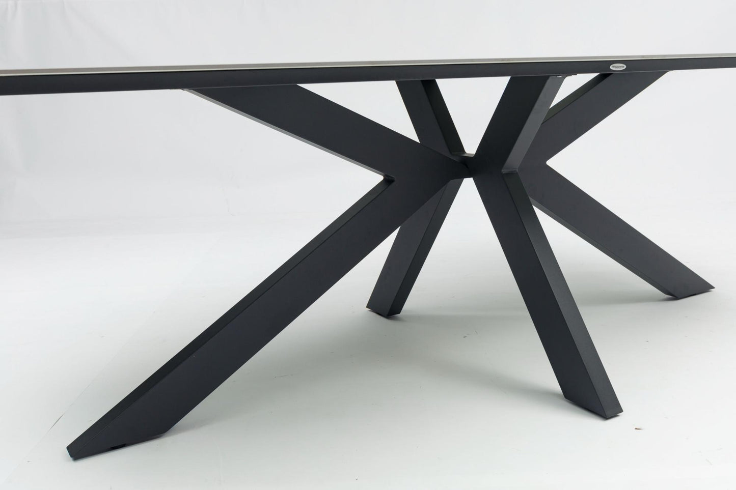Mesa rectangular Bais 240x100 cm aluminio antracita y top cerámico gris medio