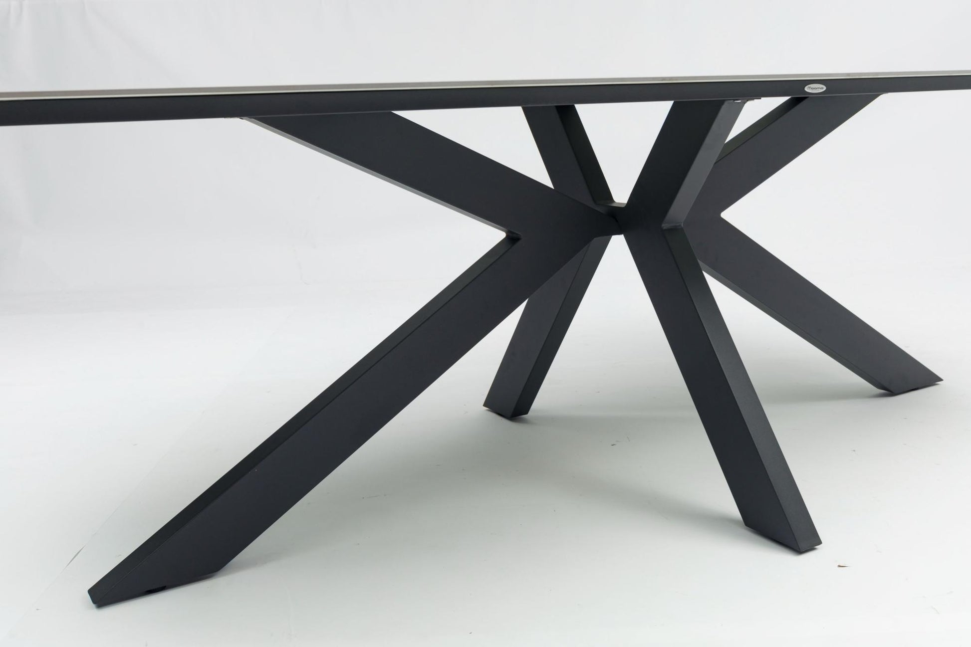 Mesa rectangular Bais 240x100 cm aluminio antracita y top cerámico gris medio